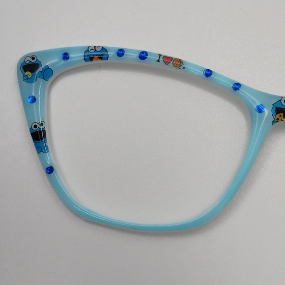 Pair Eyewear Wanda Toppers sesame street cookie monster blue rhinestones - Picture 1 of 5